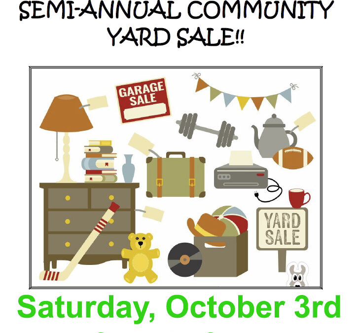 Creekside Preserve Parrish Community Garage Sale – Saturday, October 3, 2020 8:00 A.M. TO 2:00 P.M.